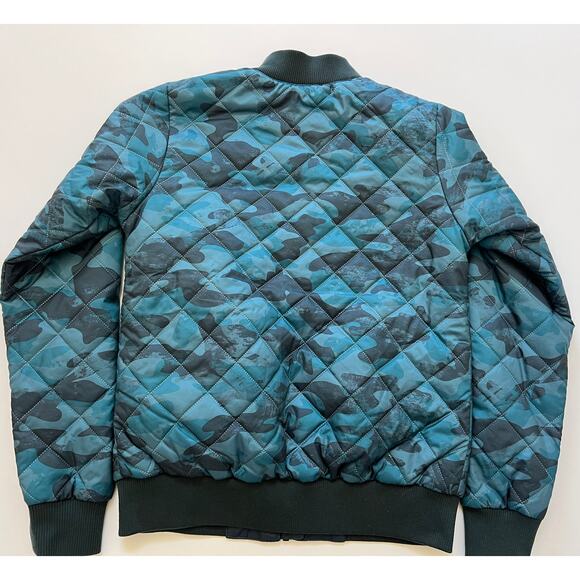 Columbia Hawlings Hill Bomber Jacket Thermal Coil-Blue Black Camo Size S $160 - Picture 8 of 10